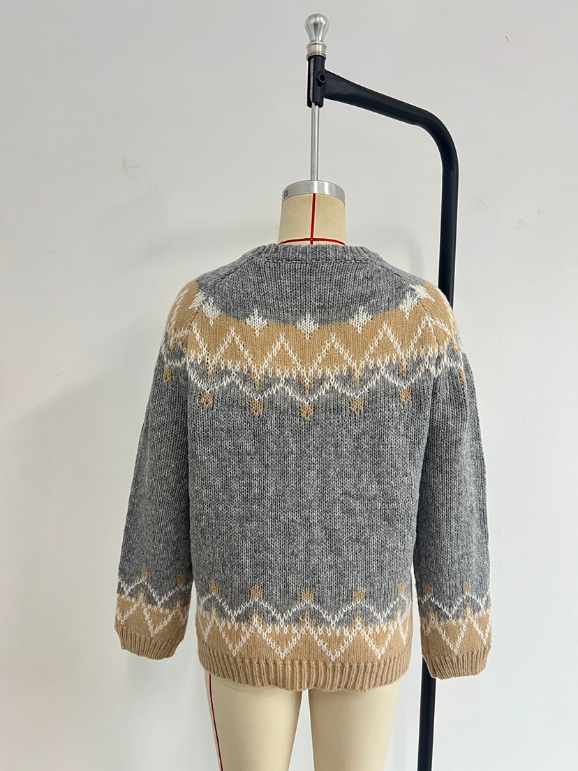 Nordic Fair Isle Chunky Knit Sweater - view 2