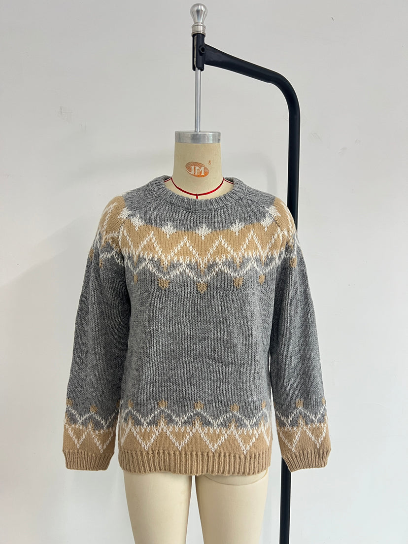 Nordic Fair Isle Chunky Knit Sweater - view 3