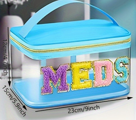 Clear Chenille Letter Makeup Organizer Bag - view 1