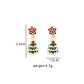 Bow Top Festive Charm Drop Earrings - Tree