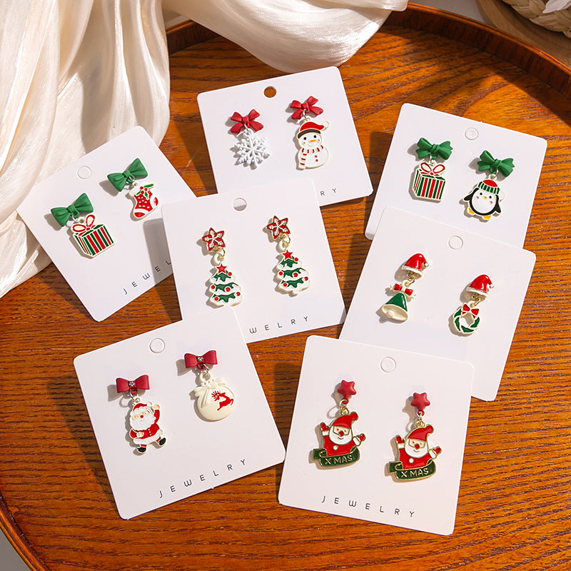 Bow Top Festive Charm Drop Earrings - view 1