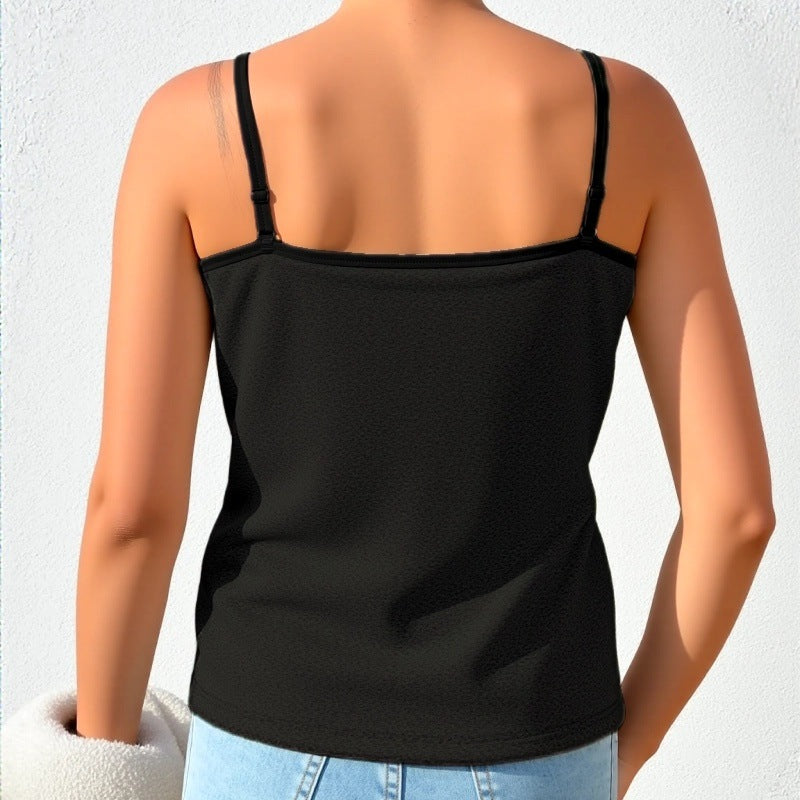 Lace Trim V-Neck Ruched Bust Camisole