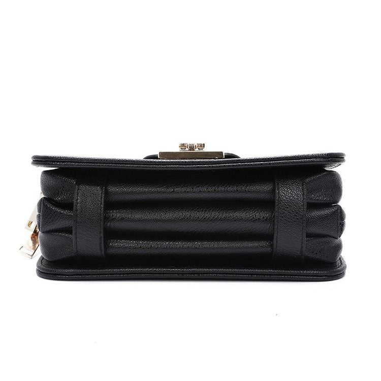 Turn Lock Chain Box Crossbody Bag