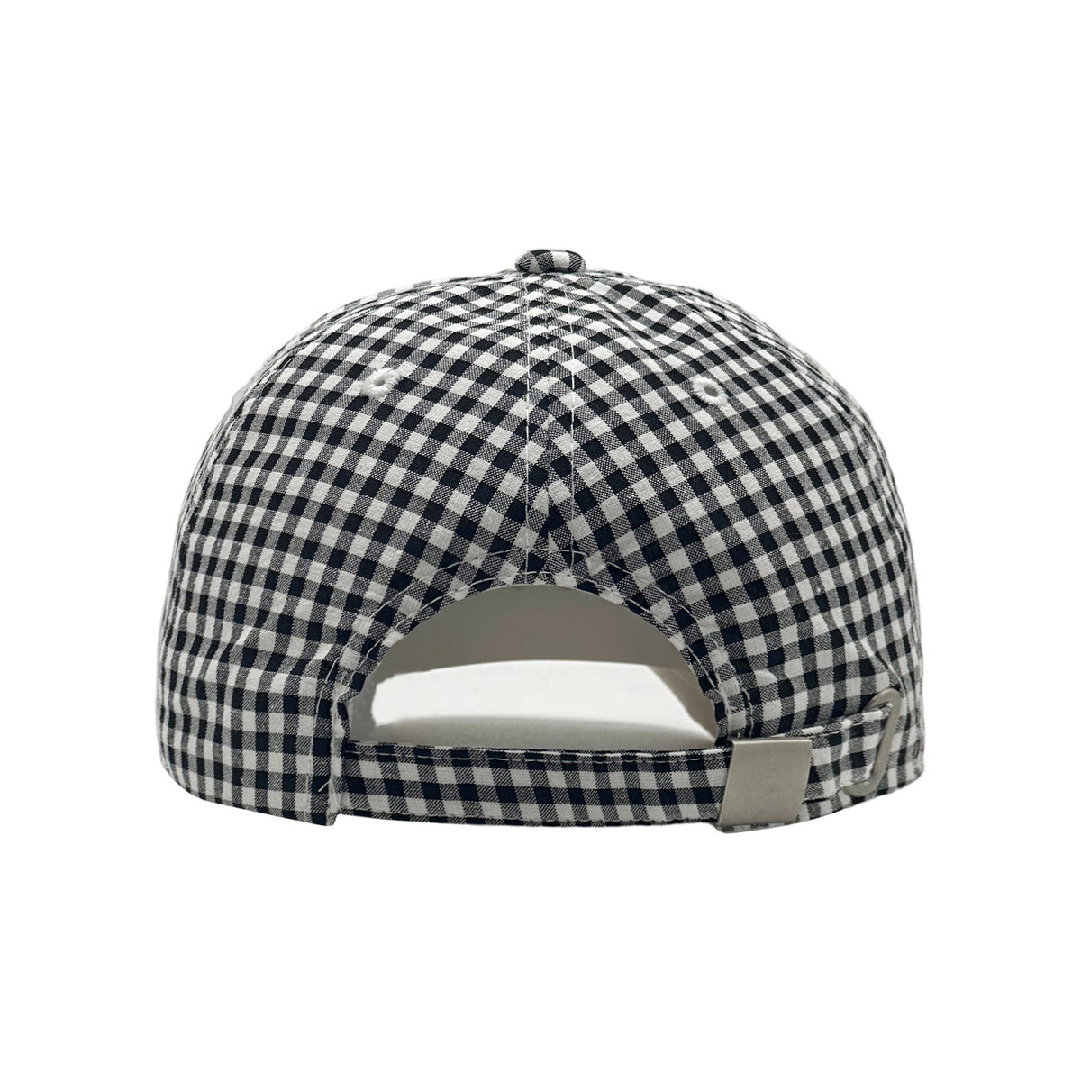 Gingham Check Baseball Cap With Contrast Brim - NavyBlue - 2
