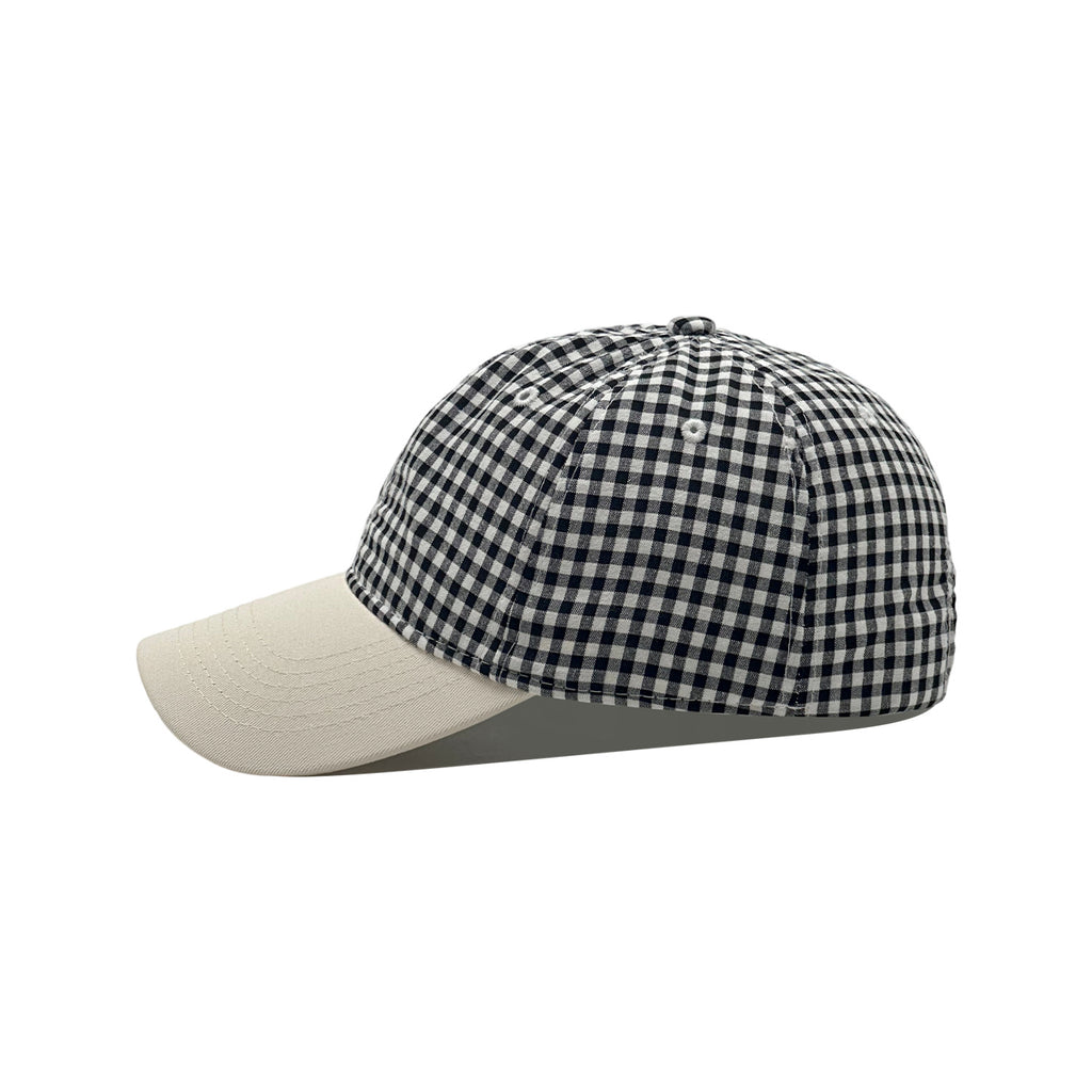 Gingham Check Baseball Cap With Contrast Brim - NavyBlue - 5