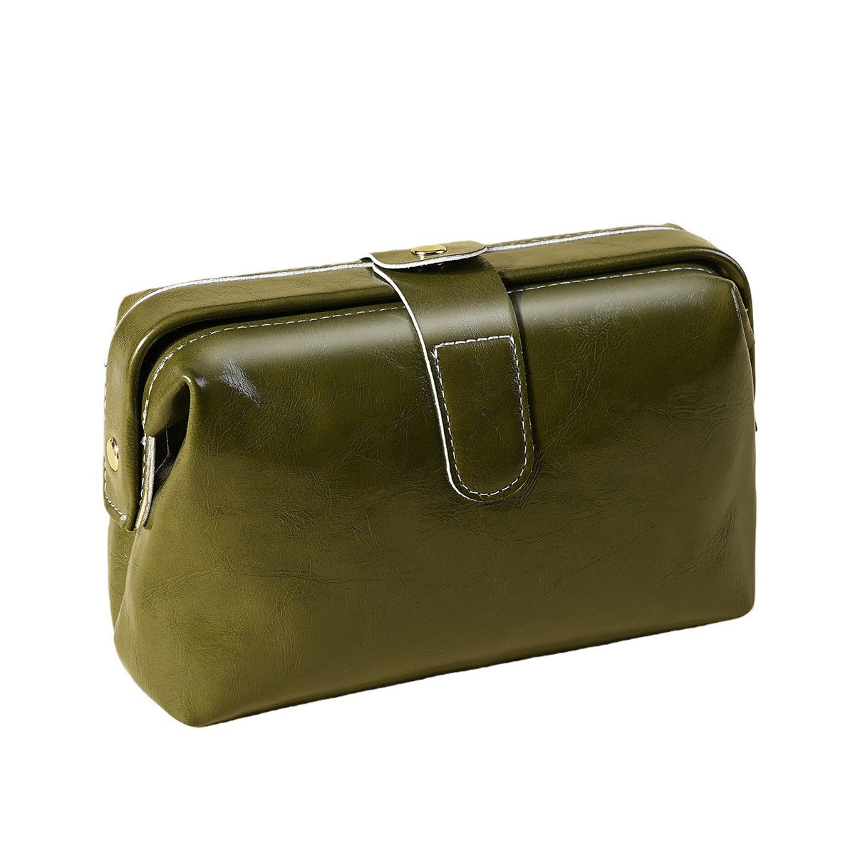 Vintage Doctor Frame Pouch Clutch - Olive Green