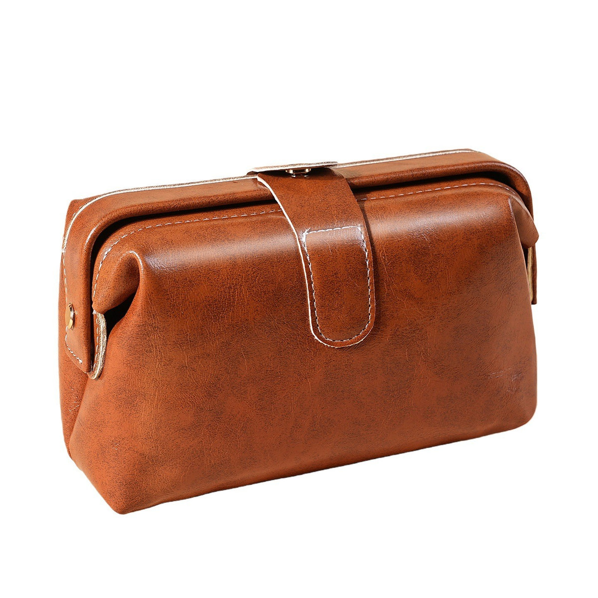 Vintage Doctor Frame Pouch Clutch - Tan
