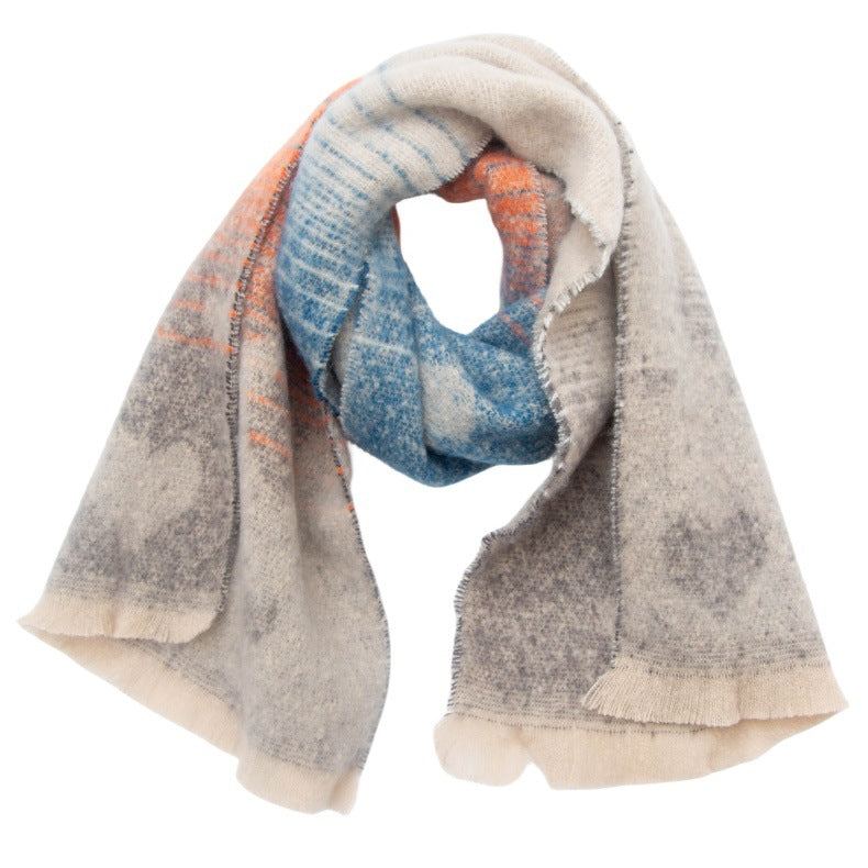 Heart Jacquard Fringed Winter Scarf - NO-5