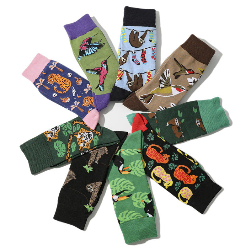 Jungle Animal Print Crew Socks - A1181 - 2