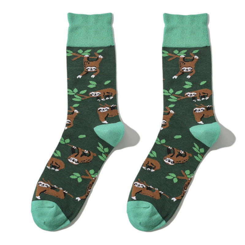 Jungle Animal Print Crew Socks - A1184