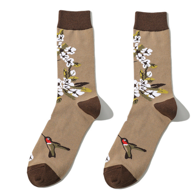 Jungle Animal Print Crew Socks - A1185