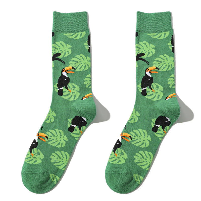 Jungle Animal Print Crew Socks - A1186