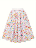 Layered Tulle A-Line Midi Skirt - White