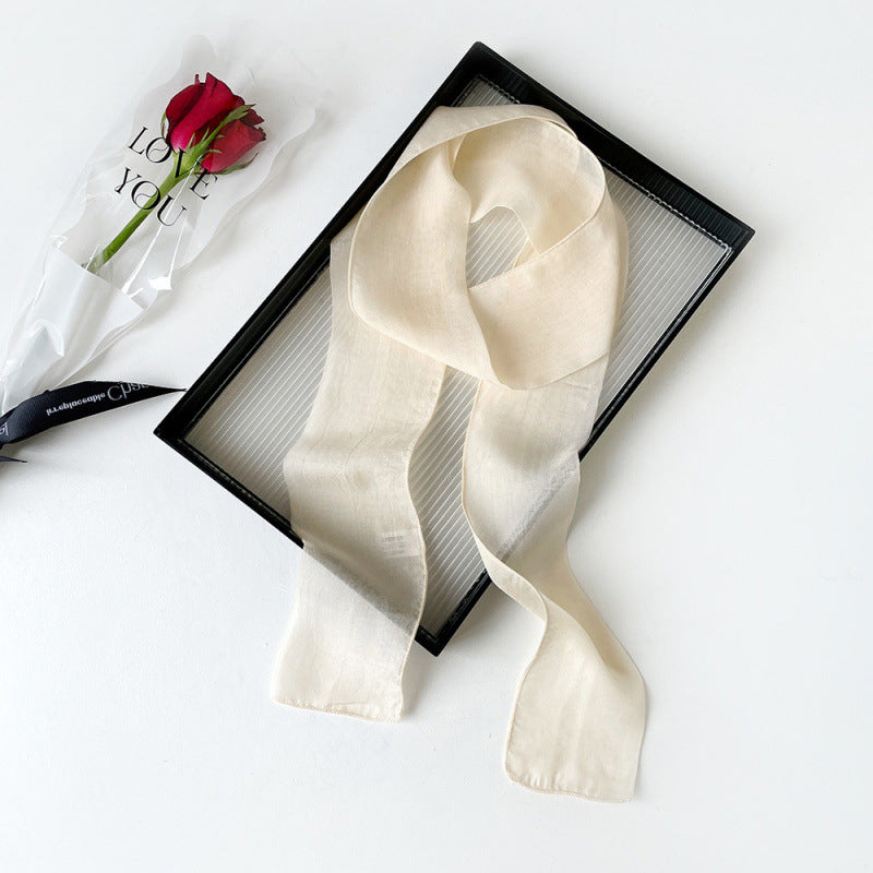 Lightweight Sheer Skinny Chiffon Neck Scarf - Color_02