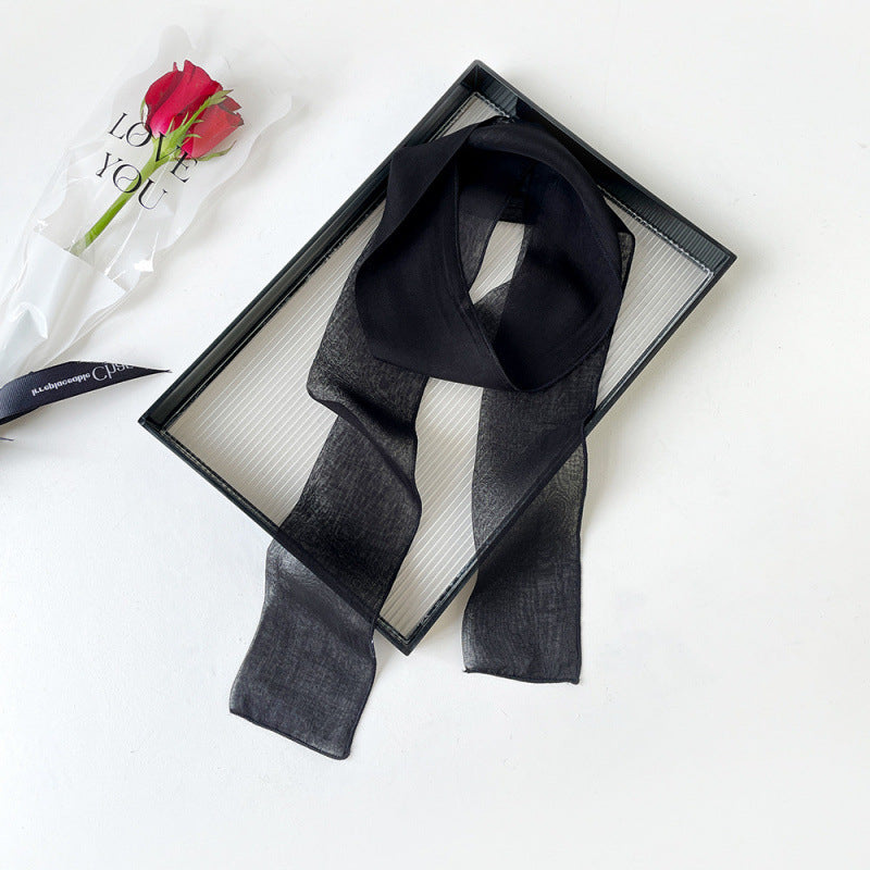 Lightweight Sheer Skinny Chiffon Neck Scarf - Color_14