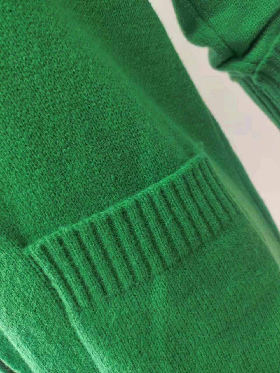 Duster Length Open Front Knit Cardigan - Green - 4