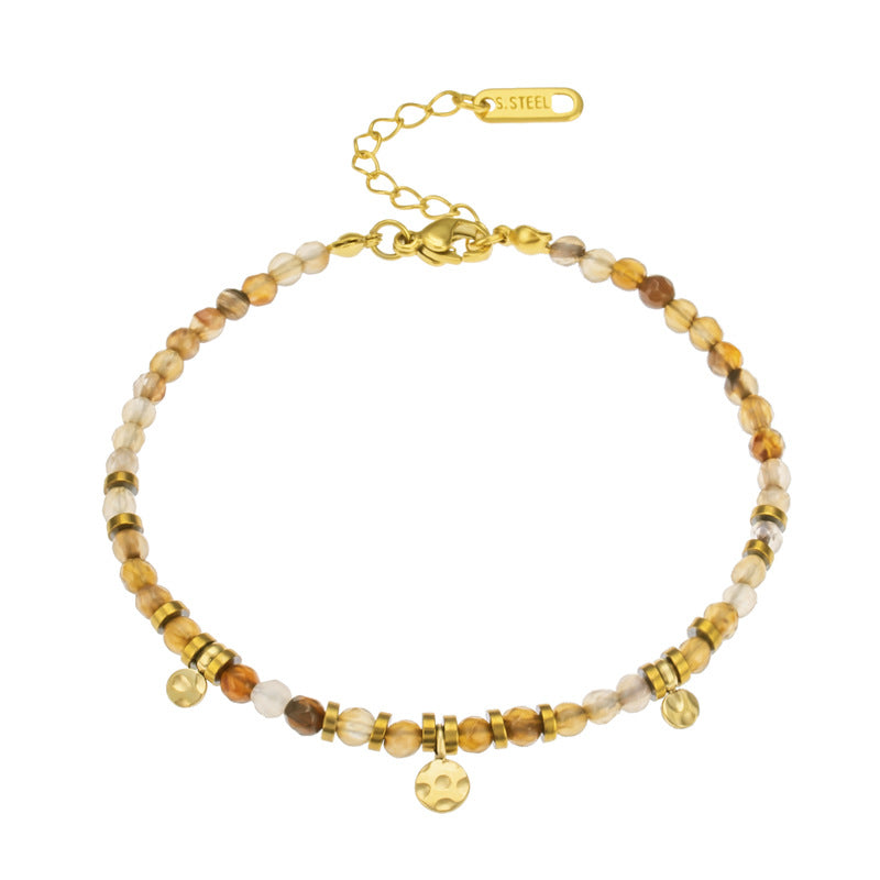 Delicate Layering Chain Charm Bracelet - Gold-3