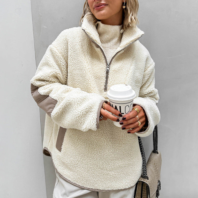 Cozy Sherpa Half Zip Pullover Sweatshirt - view 1