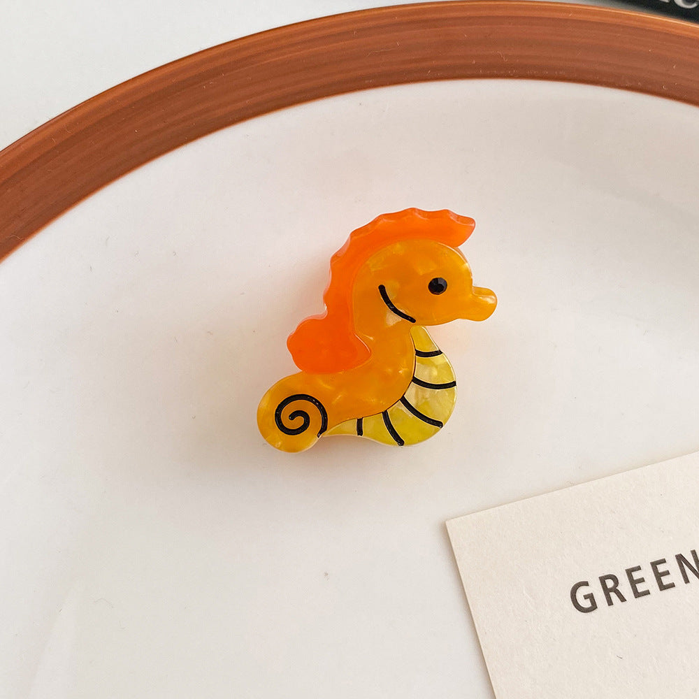 Ocean Friends Mini Acetate Claw Clips - Seahorse