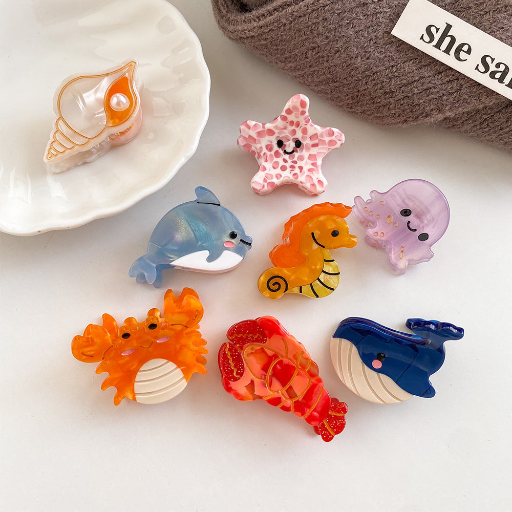 Ocean Friends Mini Acetate Claw Clips