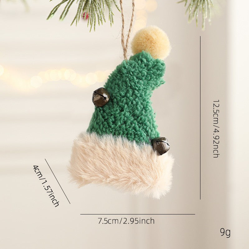 Fuzzy Plush Hanging Christmas Ornaments with Bells - G-Hat