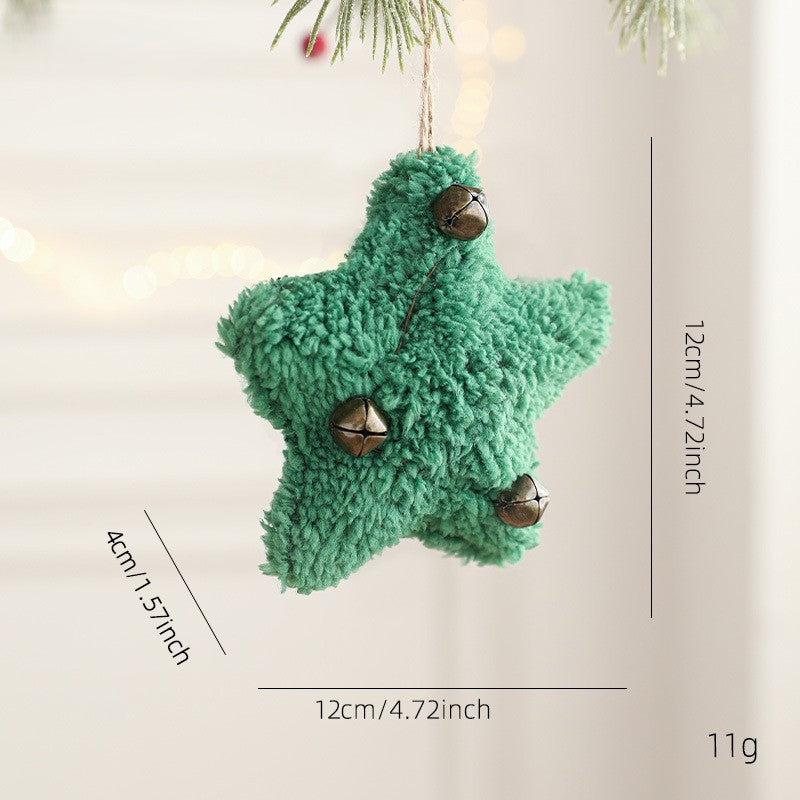 Fuzzy Plush Hanging Christmas Ornaments with Bells - G-Star