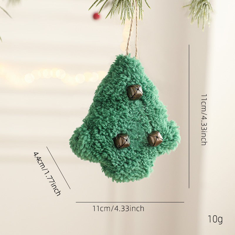 Fuzzy Plush Hanging Christmas Ornaments with Bells - G-Tree