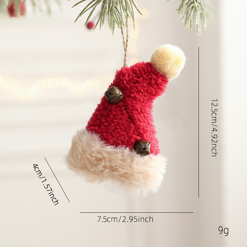 Fuzzy Plush Hanging Christmas Ornaments with Bells - R-Hat