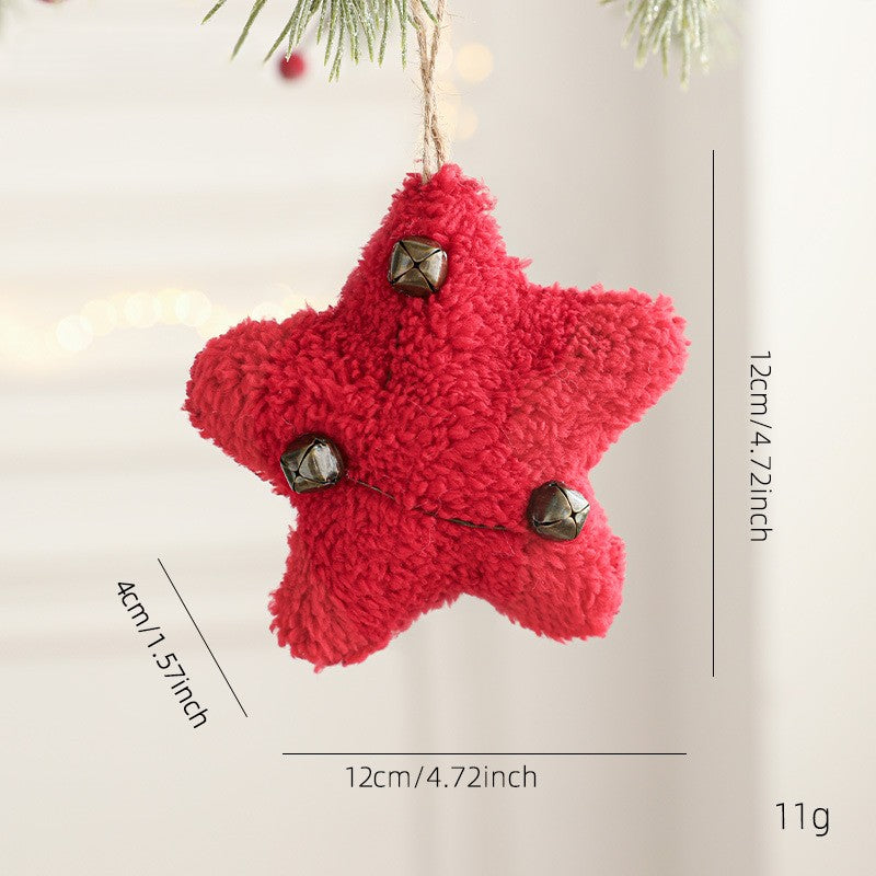 Fuzzy Plush Hanging Christmas Ornaments with Bells - R-Star