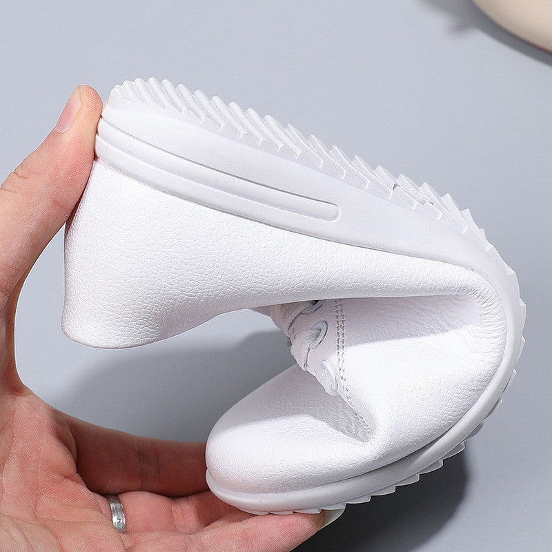 Soft Leather Lace-Up Oxford Flats