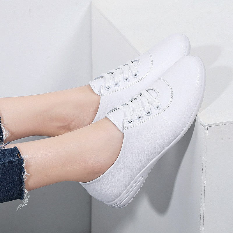 Soft Leather Lace-Up Oxford Flats