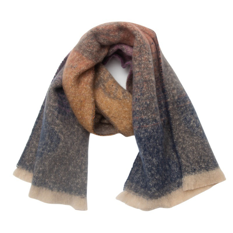 Ginkgo Leaf Brushed Ombre Wrap Scarf - NO-8