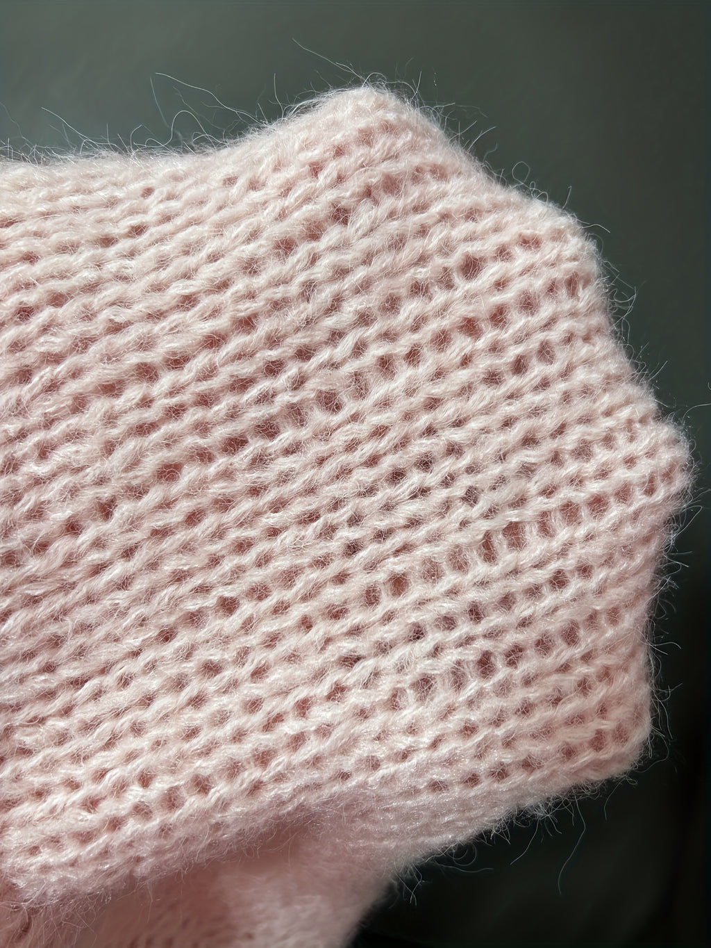 Brushed Fluffy Knit Boat Neck Sweater - Pink - 1