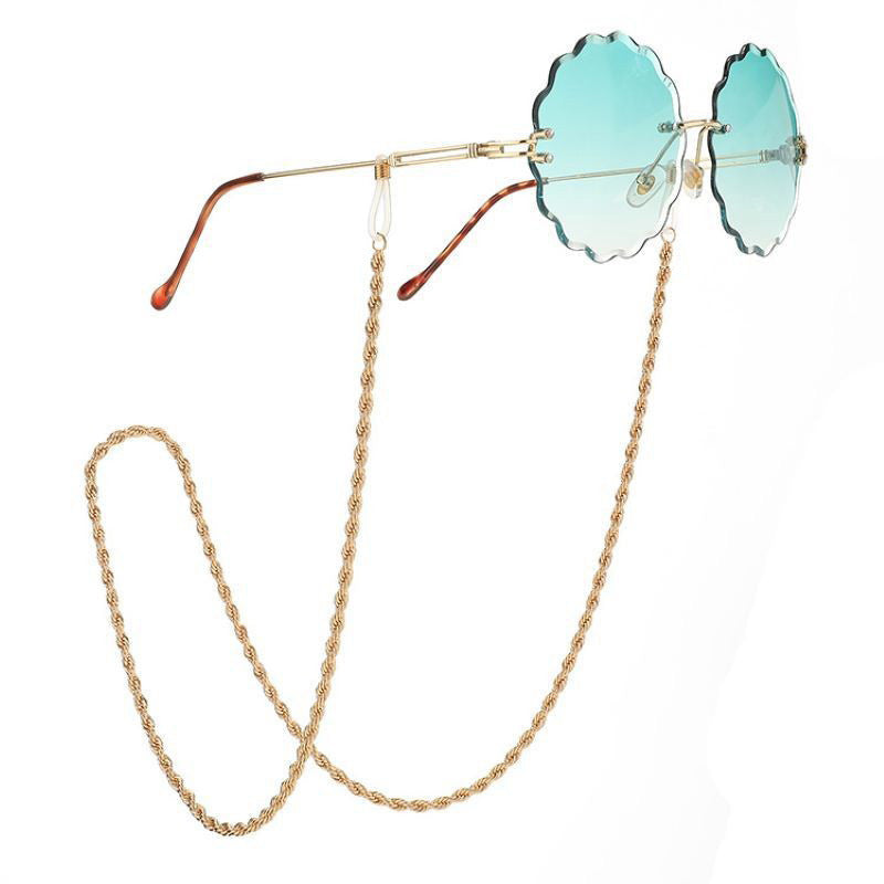Twisted Rope Chain Glasses Strap - Gold