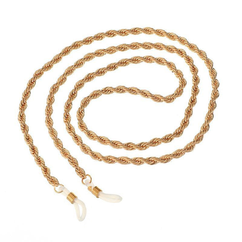 Twisted Rope Chain Glasses Strap - Gold - 1