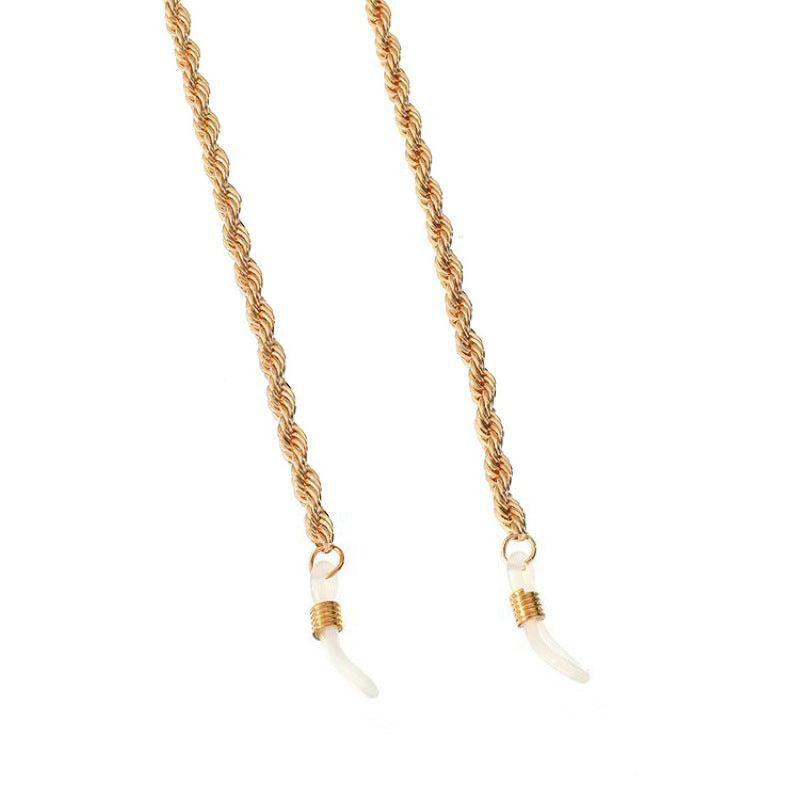 Twisted Rope Chain Glasses Strap - Gold - 2