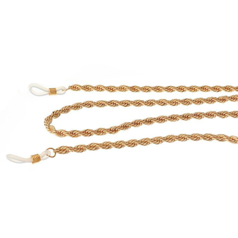 Twisted Rope Chain Glasses Strap - Gold - 3