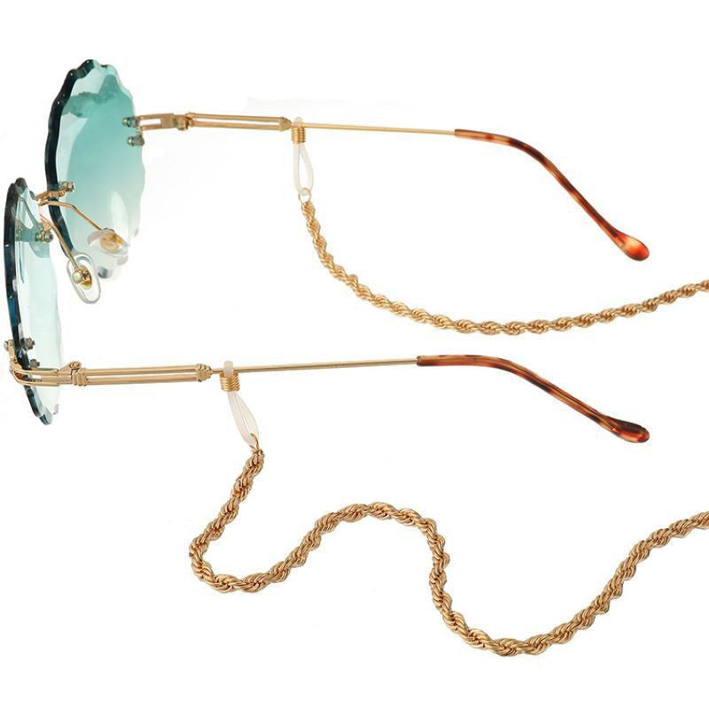 Twisted Rope Chain Glasses Strap - Gold - 4