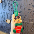 Christmas Tree Stocking Leather Keychain - Sock