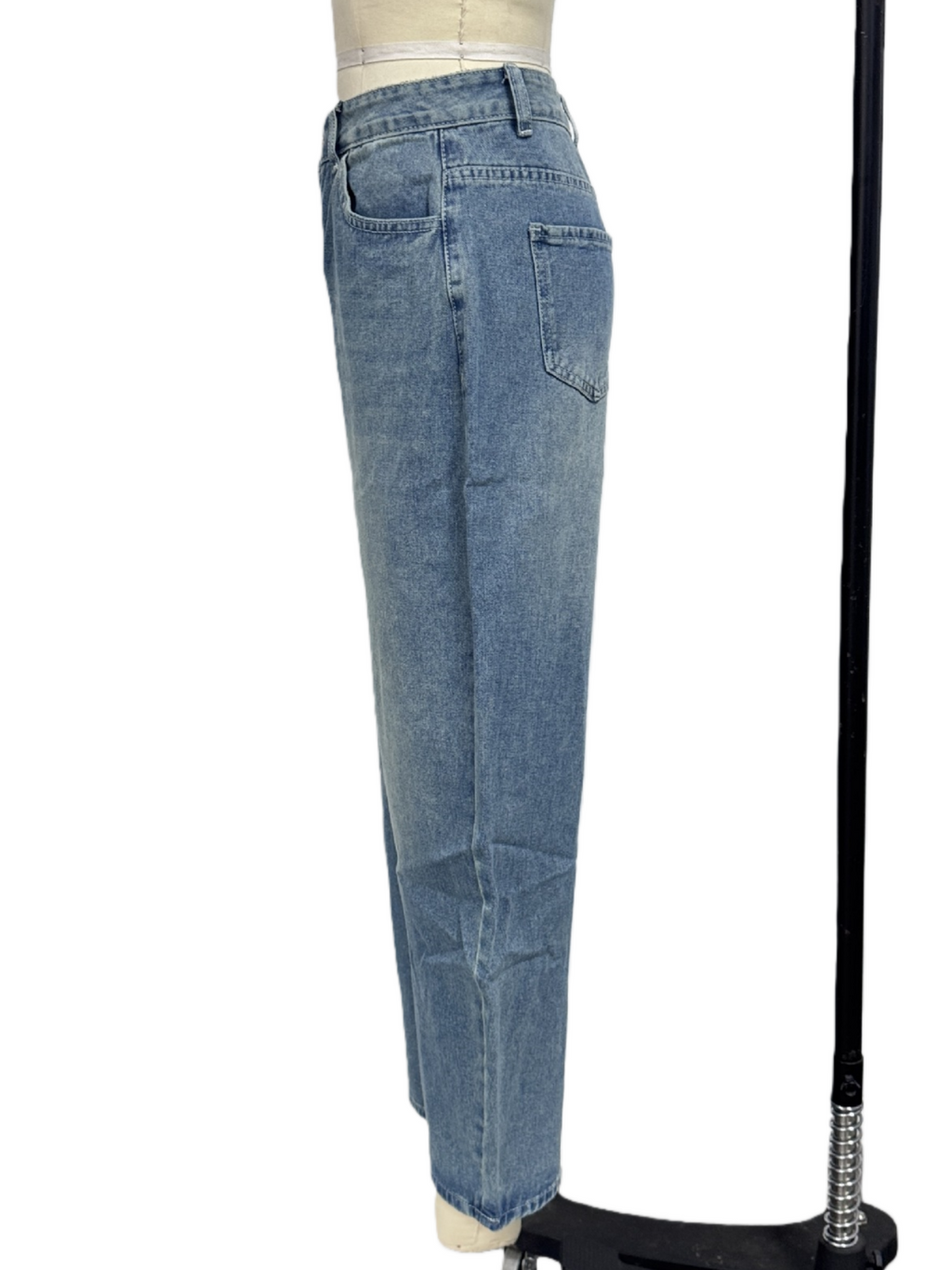 High Waist Barrel Leg Baggy Jeans - DarkBlue - 2