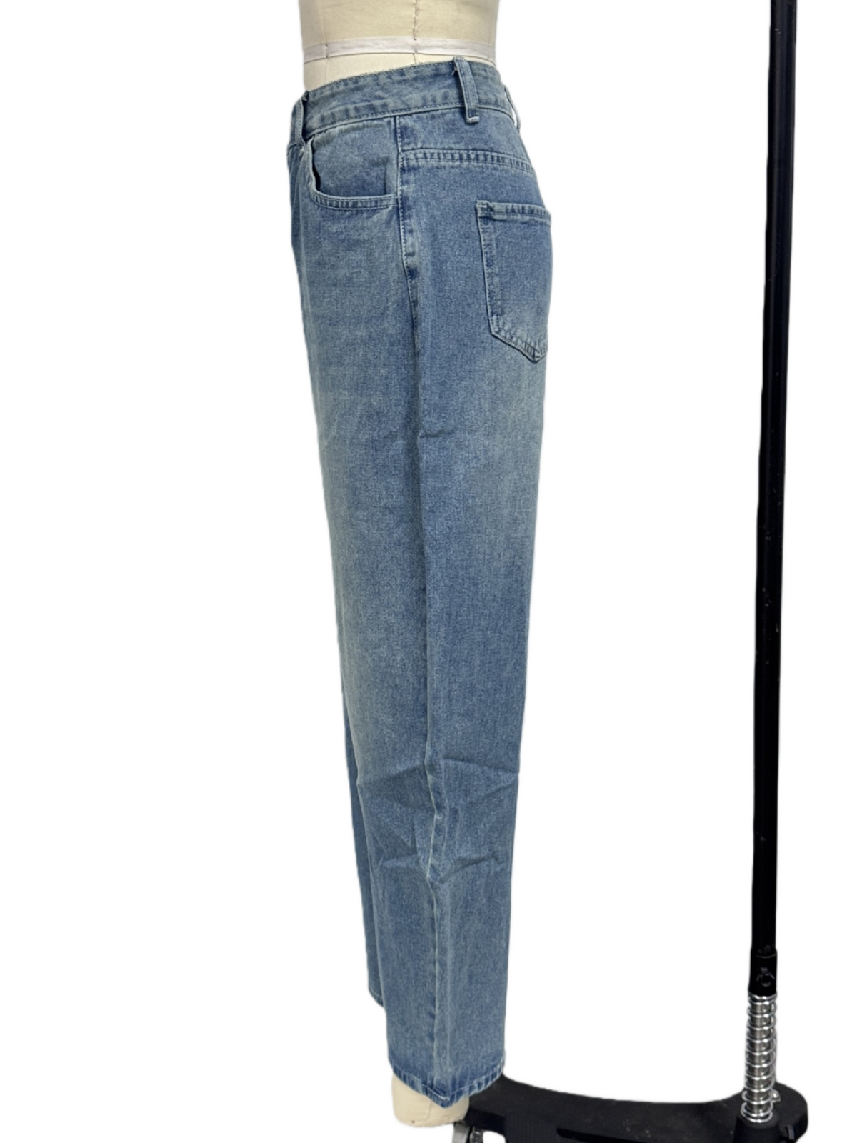 High Waist Barrel Leg Baggy Jeans - DarkBlue - 2