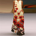 Sleeveless Split Neck Printed Maxi Sundress - Color_08
