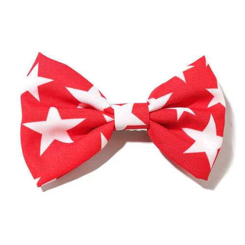Americana Star & Stripe Bow Hair Clip - Red