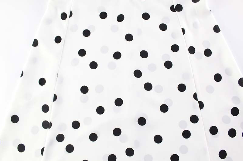 Polka Dot Strapless Mini Dress With Scarf - White - 5