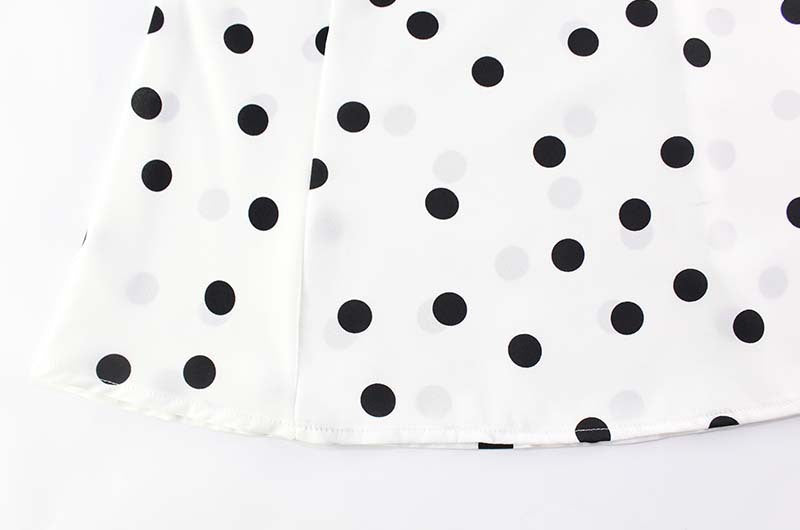 Polka Dot Strapless Mini Dress With Scarf - White - 6