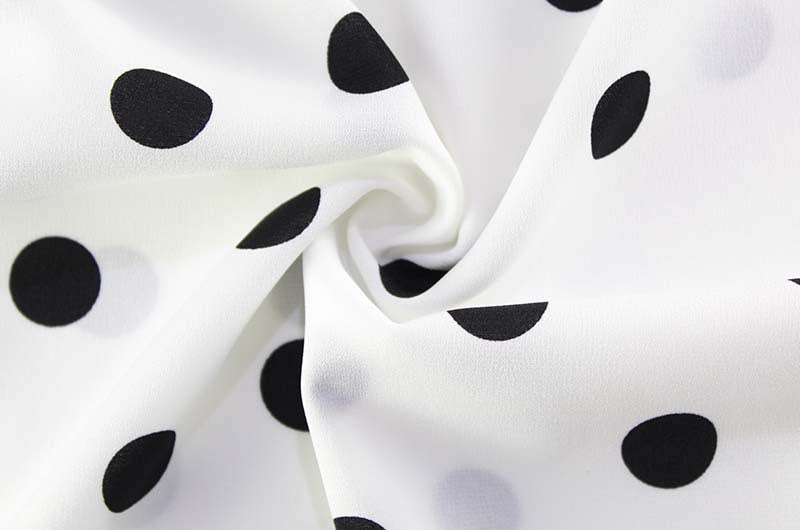 Polka Dot Strapless Mini Dress With Scarf - White - 7