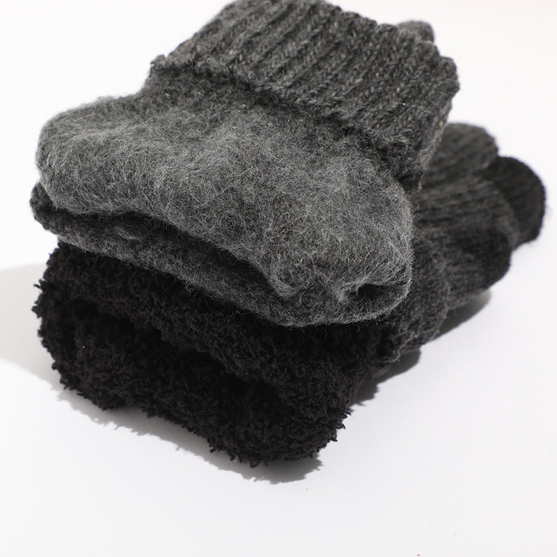 Thermal Lined Ribbed Knit Gloves For Men