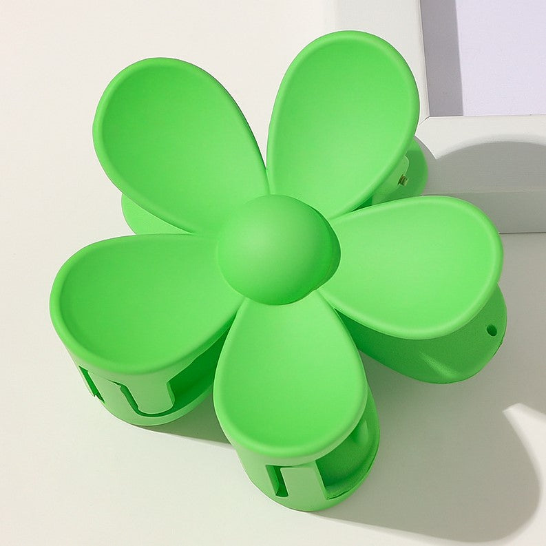 Matte Daisy Flower Hair Claw Clip - Apple green