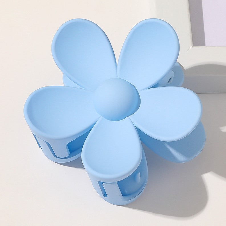 Matte Daisy Flower Hair Claw Clip - baby blue