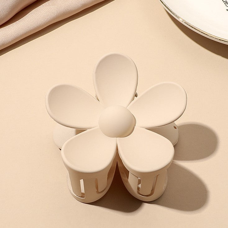 Matte Daisy Flower Hair Claw Clip - beige